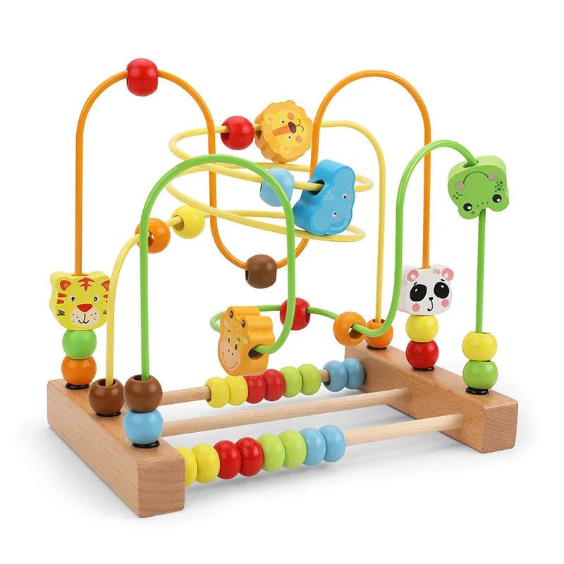 MNS Wooden Roller Coaster Bead Maze for Toddlers