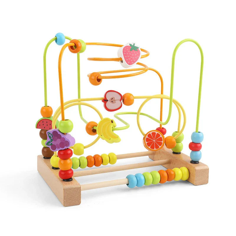 MNS Wooden Roller Coaster Bead Maze for Toddlers