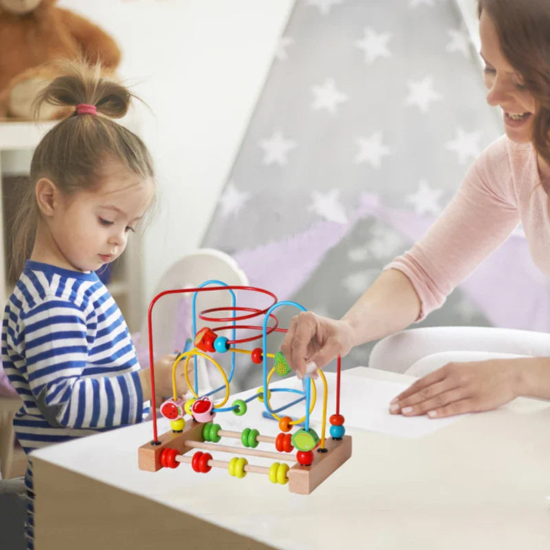 MNS Wooden Roller Coaster Bead Maze for Toddlers