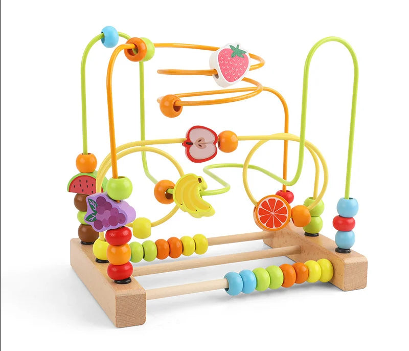 MNS Wooden Roller Coaster Bead Maze for Toddlers