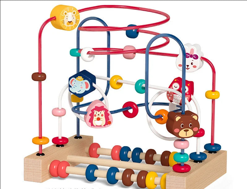 MNS Wooden Roller Coaster Bead Maze for Toddlers