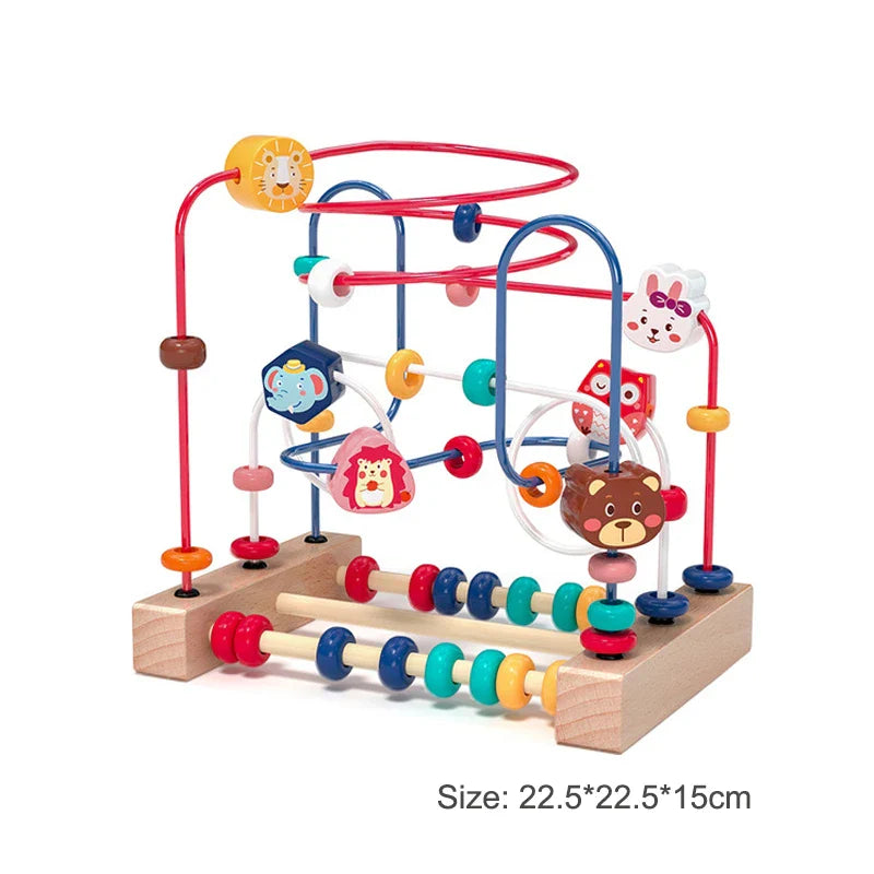 MNS Wooden Roller Coaster Bead Maze for Toddlers