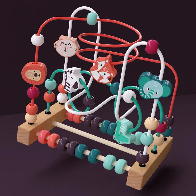 MNS Wooden Roller Coaster Bead Maze for Toddlers