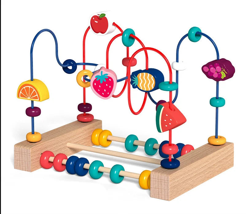 MNS Wooden Roller Coaster Bead Maze for Toddlers