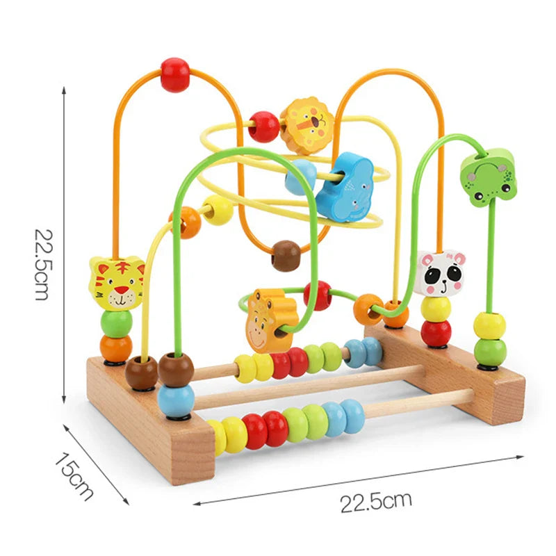 MNS Wooden Roller Coaster Bead Maze for Toddlers