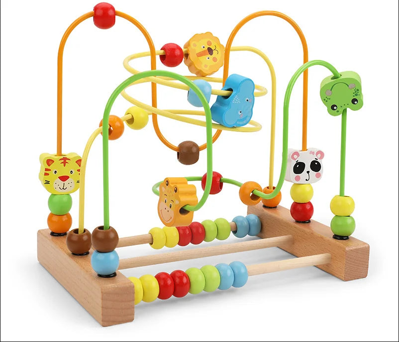 MNS Wooden Roller Coaster Bead Maze for Toddlers
